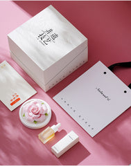 Handmade ceramic pink rose flower aromatherapy diffuser