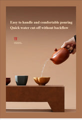 Handmade ceramic flower aromatherapy diffuser + 1 teapot + 4 cups set