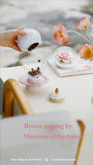 Handmade ceramic rose aromatherapy diffuser + tea set