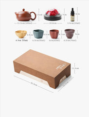 Handmade ceramic flower aromatherapy diffuser + 1 teapot + 4 cups set