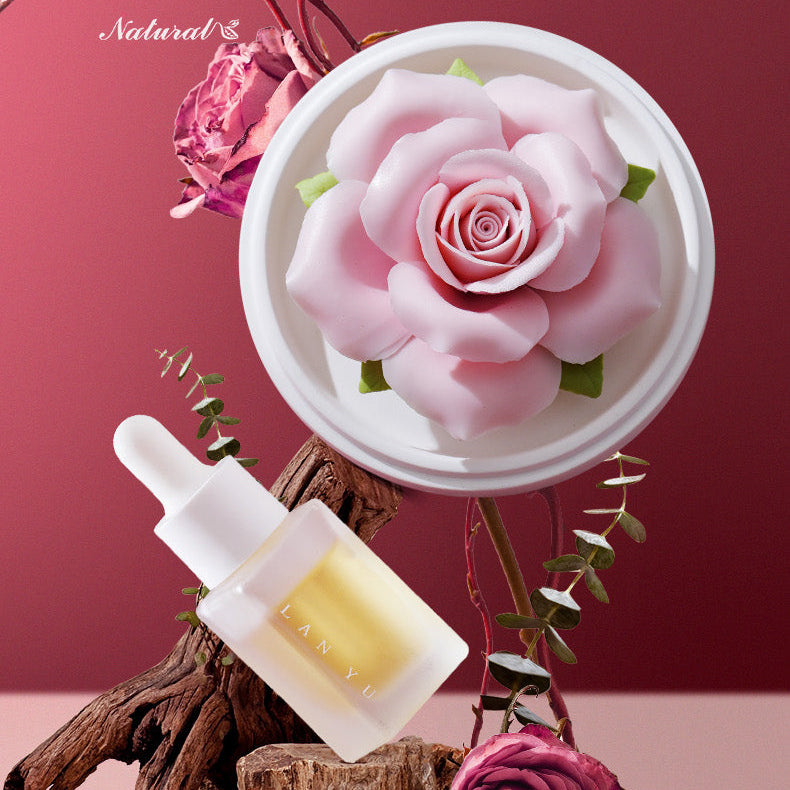 Handmade ceramic pink rose flower aromatherapy diffuser