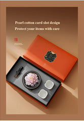 Handmade ceramic peony-shaped aromatherapy diffuser + 2 cups