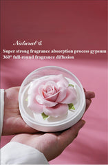 Handmade ceramic pink rose flower aromatherapy diffuser