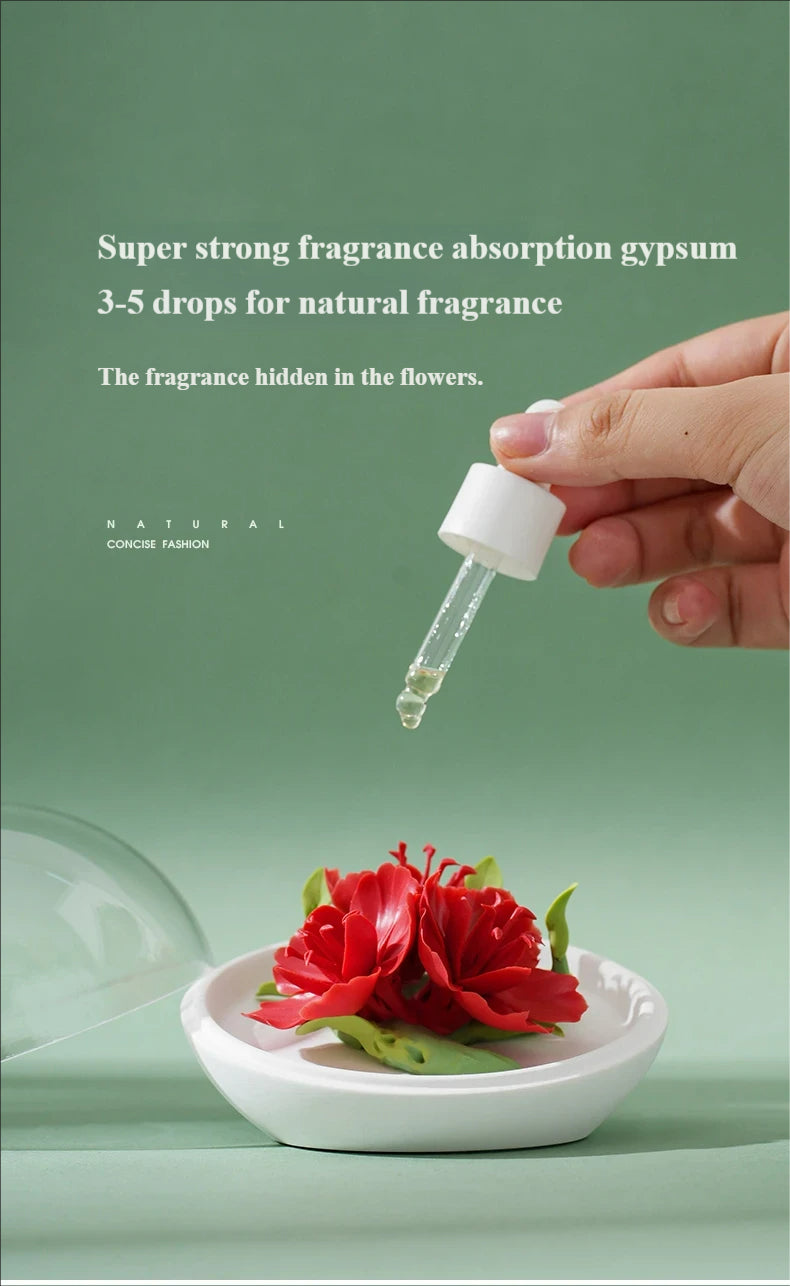 Handmade ceramic flower aromatherapy diffuser + tea set