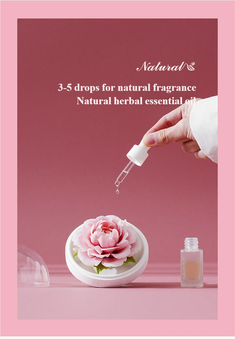 Handmade ceramic peony aromatherapy diffuser