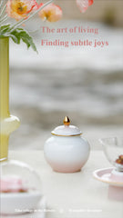 Handmade ceramic rose aromatherapy diffuser + tea set