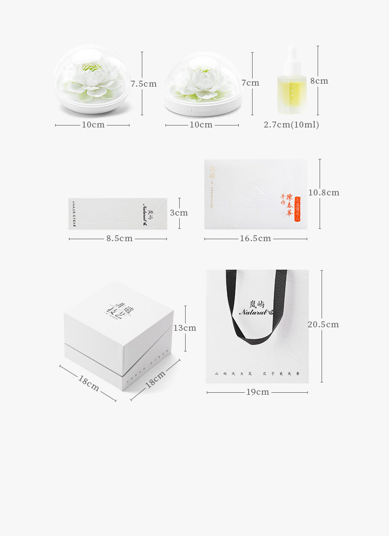 Handmade ceramic white lotus flower aromatherapy diffuser