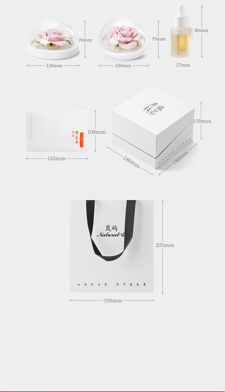 Handmade ceramic pink rose flower aromatherapy diffuser