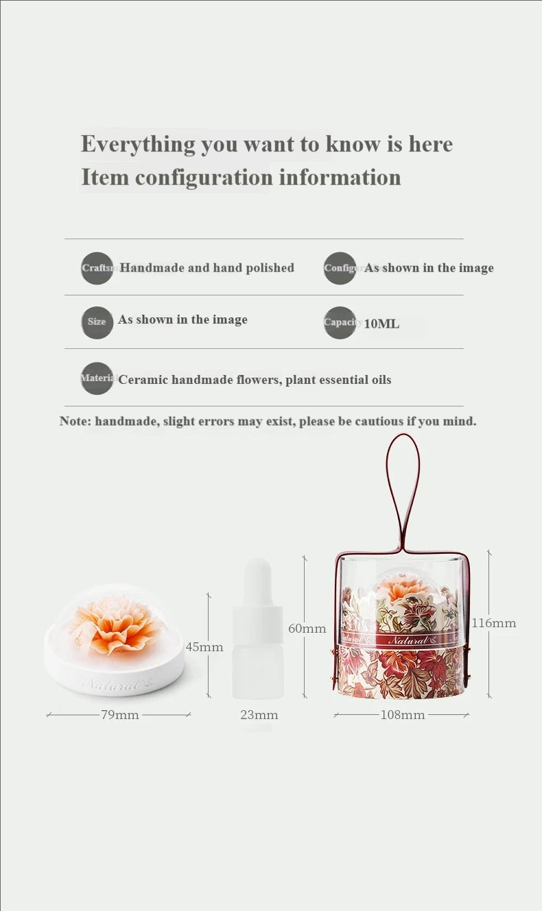 Handmade ceramic flower aromatherapy diffuser